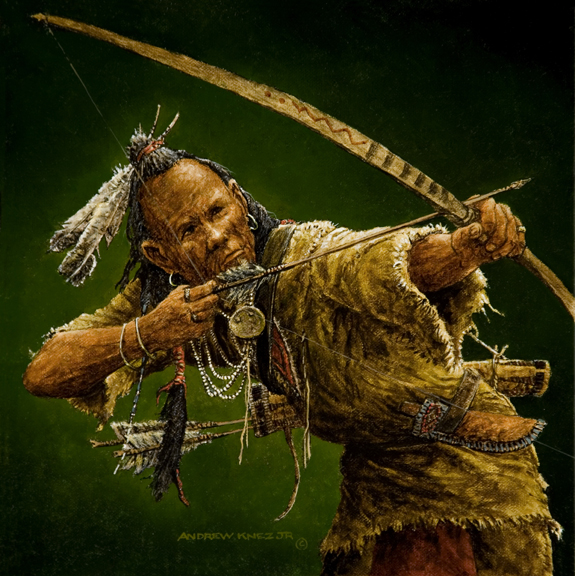 Woodland Indian with bow and arrow
